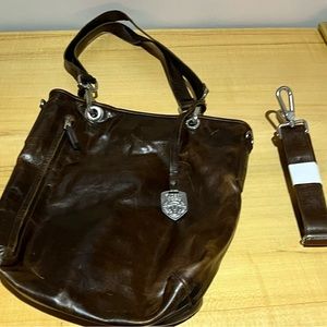 NEW - RUDSAK dark brown leather purse with 2 strap options!